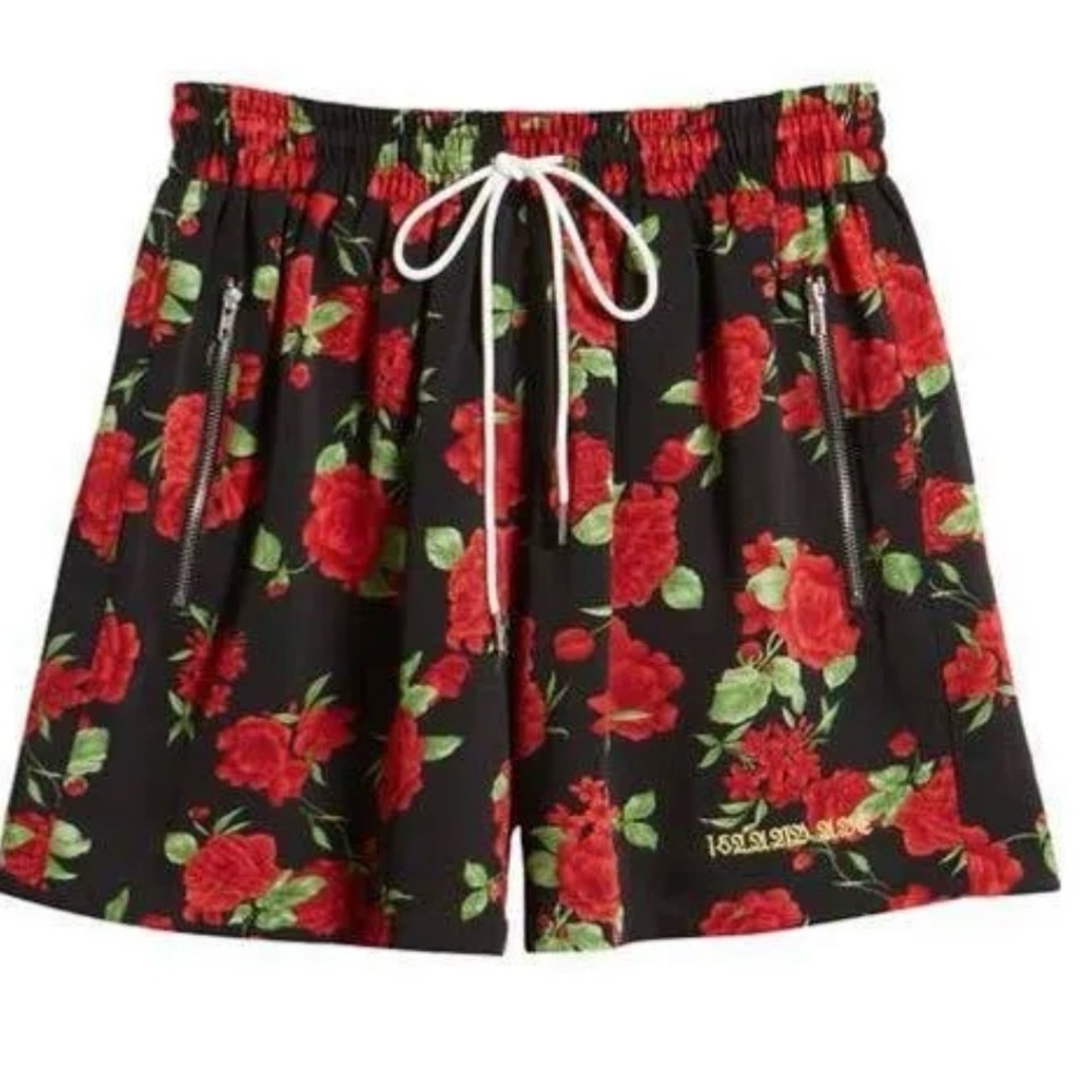 Island Avenue Daily Red Roses Floral Drawstring Shorts Men’s Size Large - Picture 2 of 14